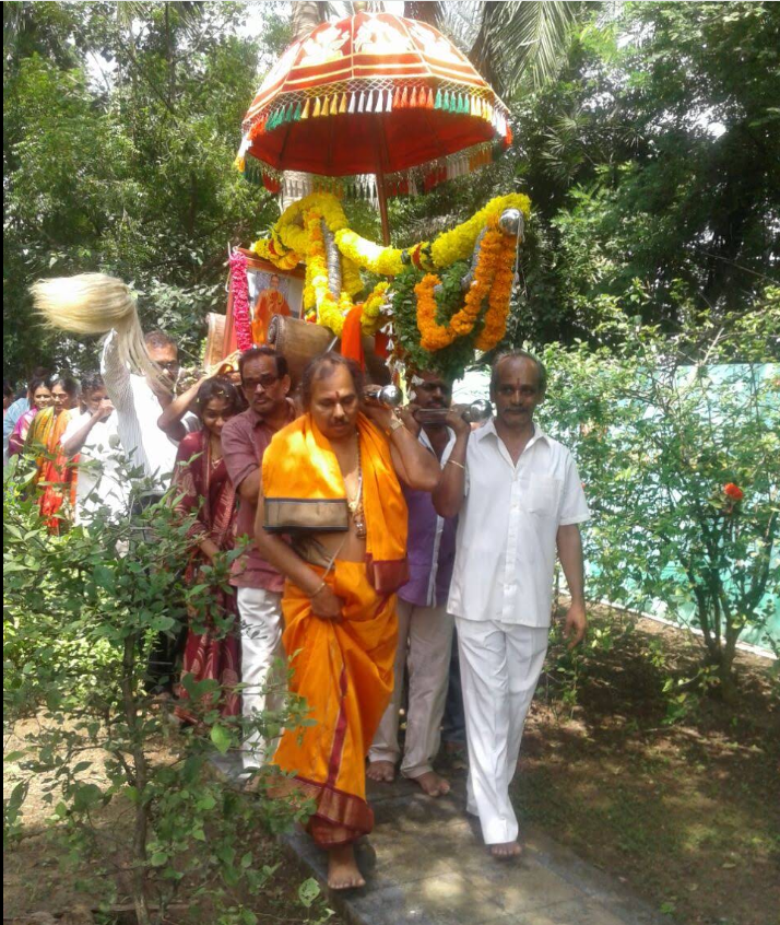 Pallaki Seva procession at the Ashram